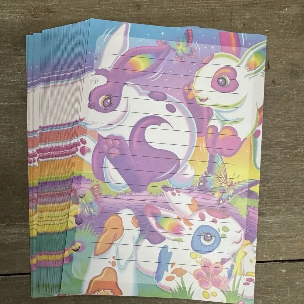 Lisa Frank Inspired Bunny Size A5 Refill Paper (50 Sheets)